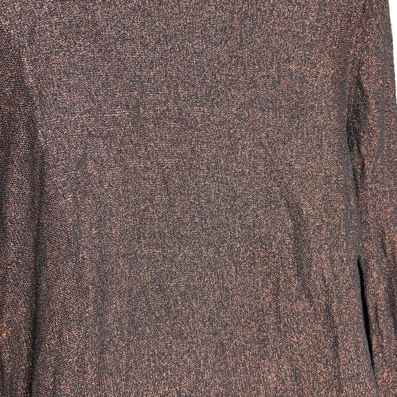 Chico's Silk Blend Fall Copper Open Front Long Sleeve Knit Cardigan Womes Sz L - Picture 3 of 6